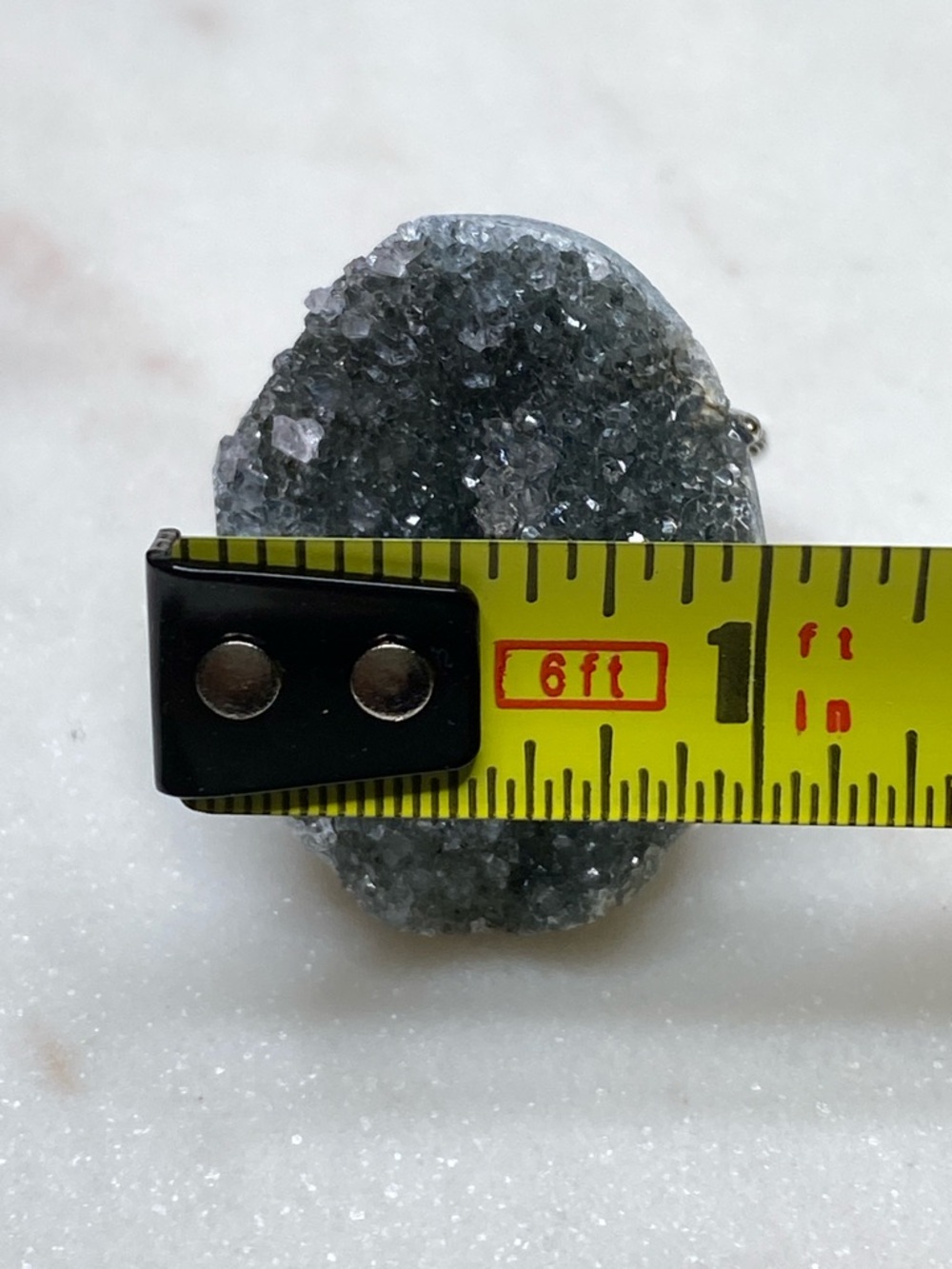 Apophyllite Druzy Ring • Raw Crystal Cluster • Adjustable Silver Statement Ring - Picture 12 of 14
